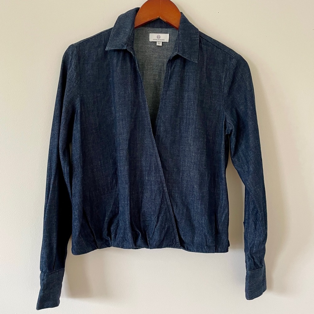 Adriano Goldschmied AG Jeans Denim Wrap Blouse